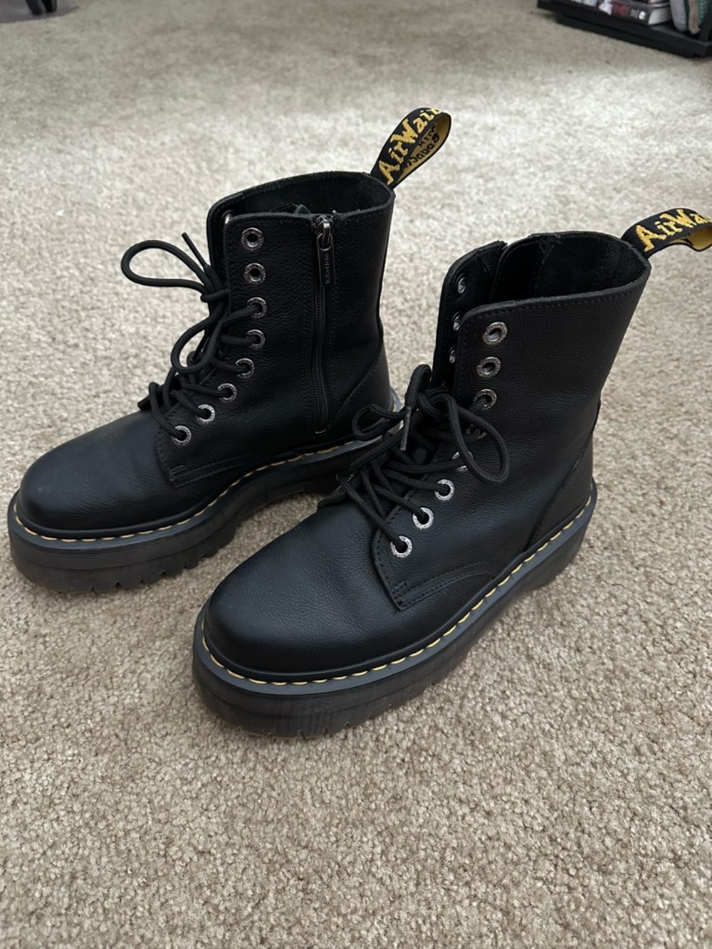Dr. Martens Jadon III Pisa Leather Platform Boots Black Size US 8 - Picture 5 of 9